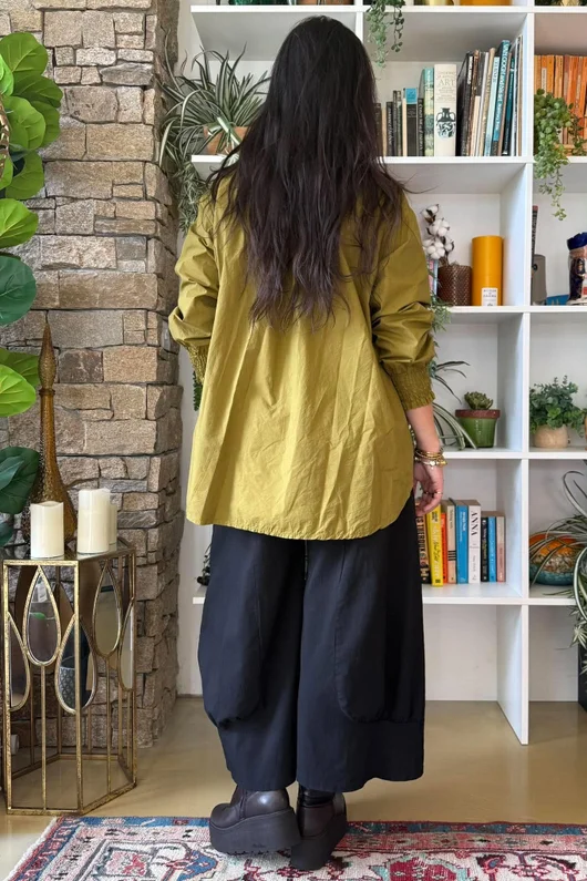 Paloma Tela Neckerchief Blouse Mucky Olive